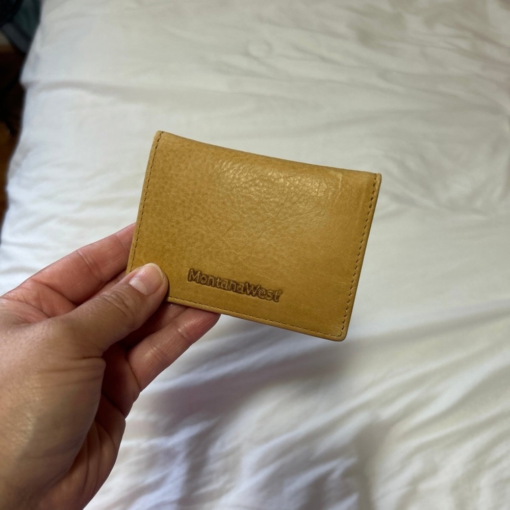 Montana West Mustard Leather Card Holder